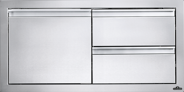 Napoleon Stainless Steel Single Drawer and Double Drawer Combo