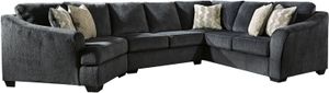 Signature Design by Ashley® Eltmann 3-Piece Slate Right-Arm Facing Sectional with Armless Loveseat and Cuddler
