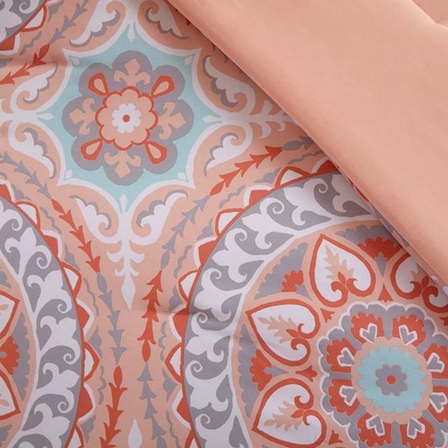 Olliix by Madison Park Essentials Coral California King Serenity Complete Comforter and Cotton Sheet Set-3