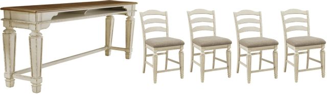 Signature Design by Ashley® Realyn 5-Piece Two-Tone Counter Height Dining Table Set