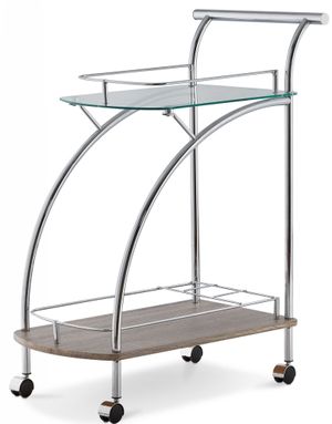 ACME Furniture Badin Chrome/Clear Glass Serving Cart