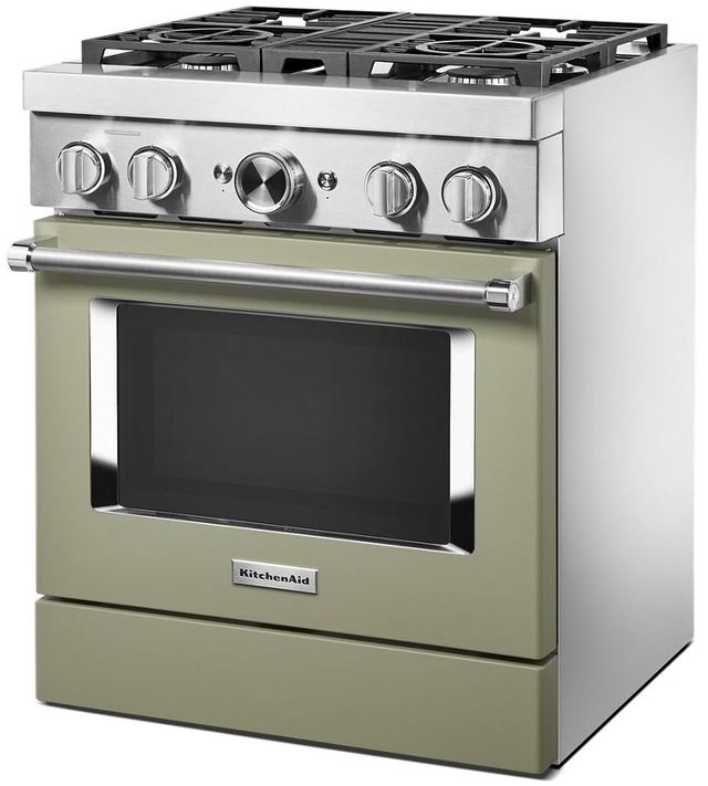 KitchenAid® 30" Imperial Black Commercial-Style Free Standing Dual Fuel Range 6