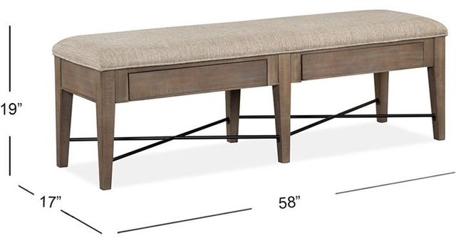 Magnussen Home® Paxton Place Dovetail Grey Upholstered Bench 6