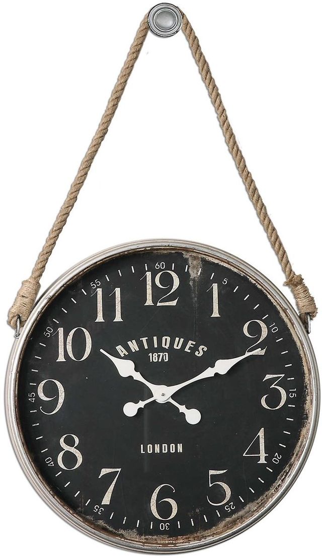 Uttermost® Bartram Matte Black Wall Clock-0