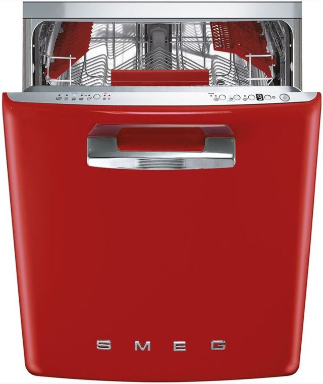 Smeg 50's Retro Style 24" Built In Dishwasher-Red 0