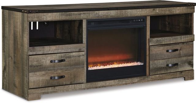 Signature Design by Ashley® Trinell Gray 63" TV Stand with Electric Fireplace-1