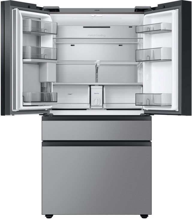 Samsung Bespoke 36 in. 22.5 Cu. Ft. Charcoal Glass/Stainless Steel ...