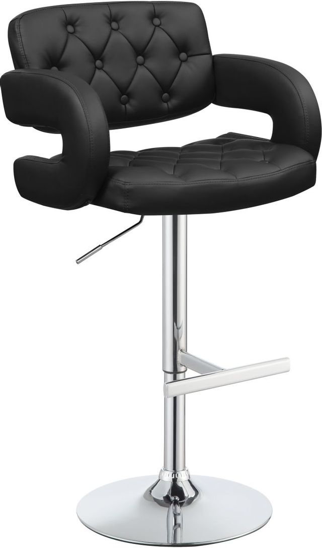 Coaster® Brandi Black And Chrome Adjustable Height Stool