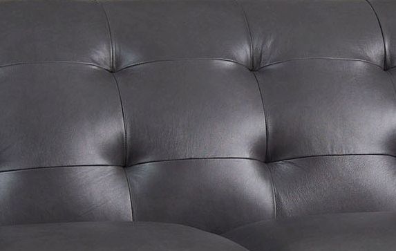 Smith Brothers 203 Collection Black Leather Sofa 2