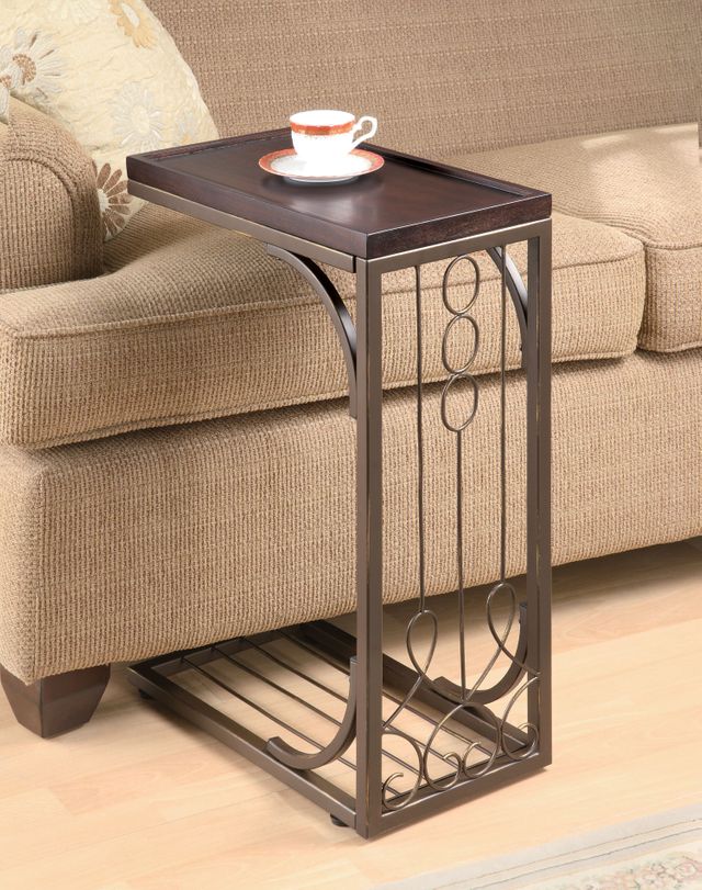 Coaster® Brown And Burnished Copper Accent Table-1