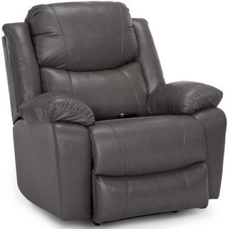 Franklin™ Caeser Antigua Dark Gray Leather Rocker Recliner Chair