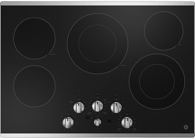 GE® 36" Stainless Steel Built In Electric Cooktop-0