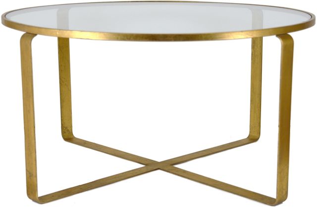 Zeugma Imports Gold Round Coffee Table-0