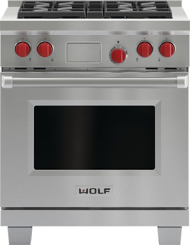 Wolf® 30" Stainless Steel Pro Style Dual Fuel Range