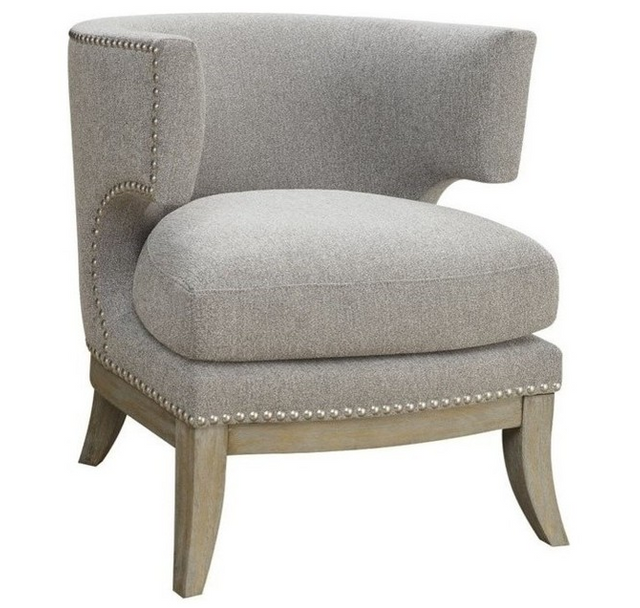 Coaster® Dominic Grey/Weathered Grey Barrel Back Accent Chair