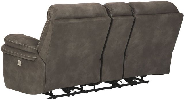 Benchcraft® Trementon Graphite Double Reclining Power Loveseat with Console 3