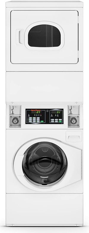 Speed Queen® Commercial 26.88" White Electric Stack Washer/Dryer