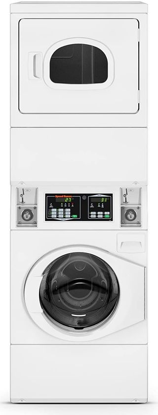 Speed Queen® Commercial 26.88" White Electric Stack Washer/Dryer