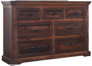 International Furniture© 1200 Madeira Multi-Step Lacquer With Deep Brown Stained Dresser