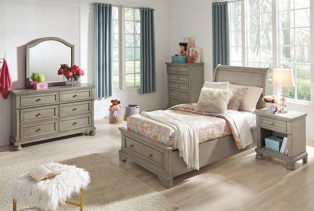 Signature Design by Ashley® Lettner 4 Piece Light Gray Twin Bedroom Set