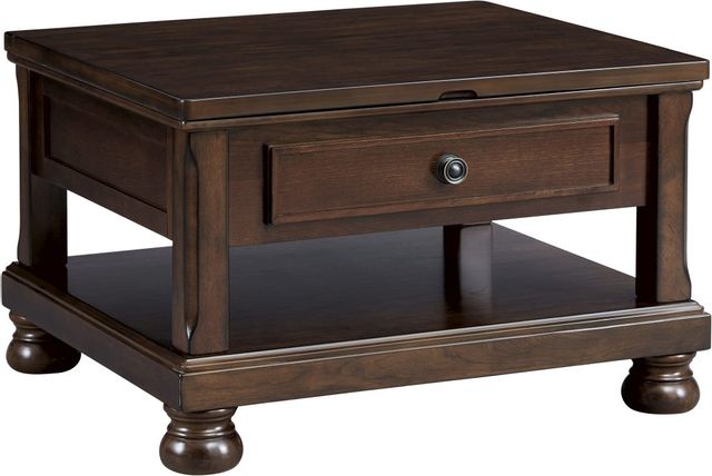 Signature Design by Ashley® Porter Rustic Brown Lift Top Coffee Table-1