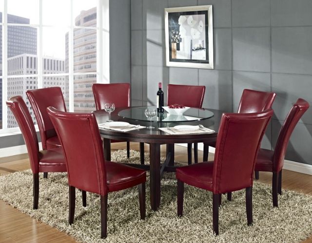 Steve Silver Co. Hartford 9-Piece Espresso/Red Dining Set | Bob Mills ...