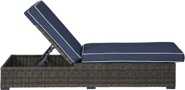 Signature Design by Ashley® Grasson Lane Brown/Blue Chaise Lounge with Cushion-1