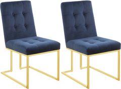 Coaster® Cisco 2-Piece Ink Blue/Gold Side Chairs