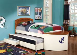 Furniture of America® Voyager White Twin Captain Youth Bed