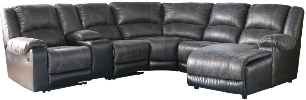Signature Design by Ashley® Nantahala 6-Piece Slate Reclining Sectional with Chaise
