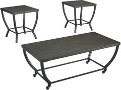 Signature Design by Ashley® Champori 3-Piece Grayish Brown Occasional Table Set
