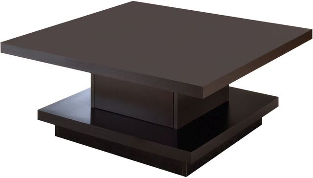 Coaster® Cappuccino Pedestal Square Coffee Table-0