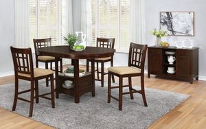 Coaster® Lavon 5-Piece Warm Brown Counter Height Dining Table Set