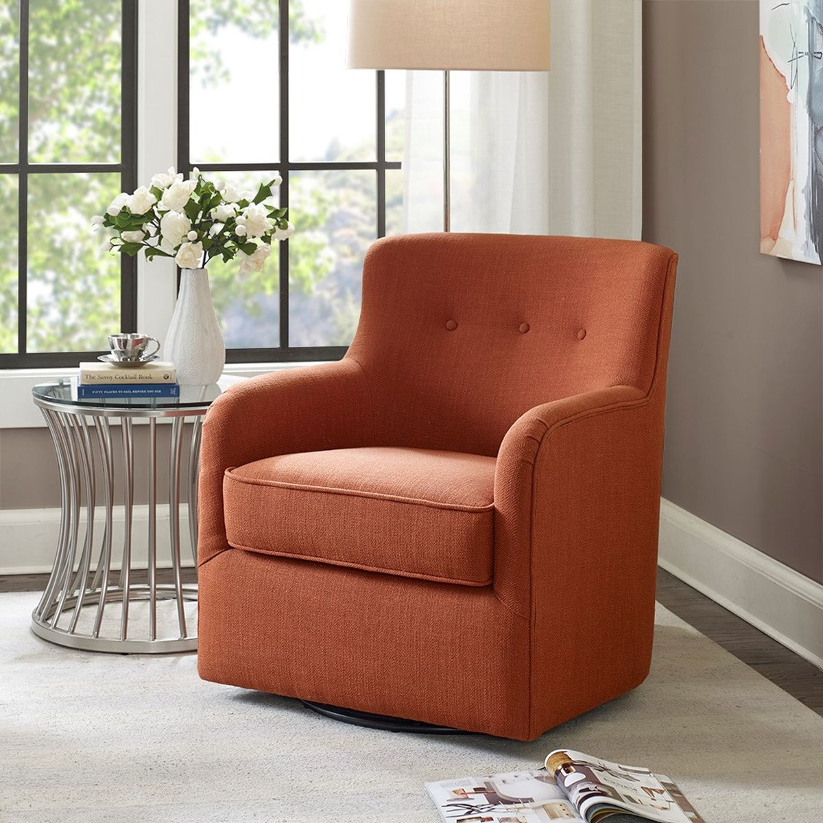 Olliix by Madison Park Spice Adele Swivel Chair | Bob Mills Furniture ...