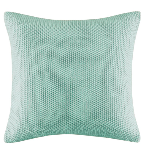 Olliix by INK+IVY Bree Knit Aqua 26" x 26" Euro Pillow Cover-0