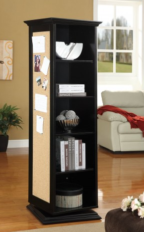 Coaster® Black Swivel Accent Cabinet With Cork Board 1