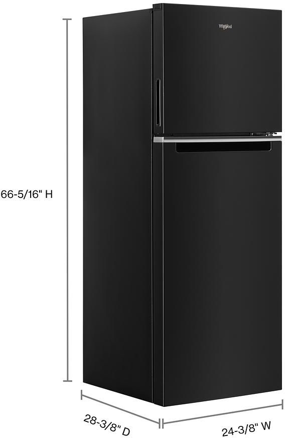 Whirlpool® 12.9 Cu. Ft. Black Built In Top Freezer Refrigerator 9