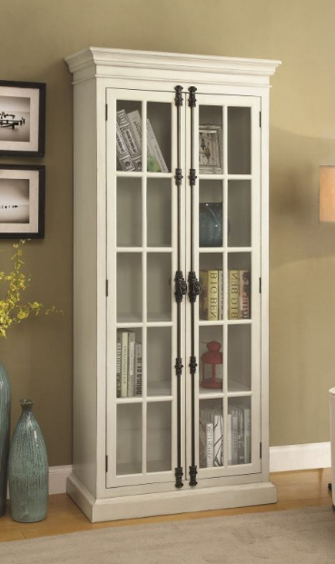 Coaster® Antique White 2-Door Tall Cabinet | Fleck's Furniture ...