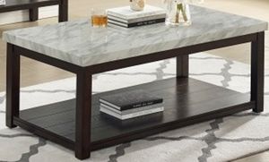Crown Mark Deacon Gray Coffee Table with Black Base