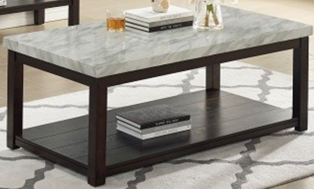 Crown Mark Deacon Gray Coffee Table with Black Base-0