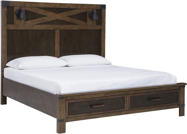 Benchcraft® Wyattfield Two-Tone California King Panel Storage Bed 0