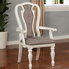 Furniture of America® Leslie White Wash/Ash 2-Piece Brown Arm Chair Set