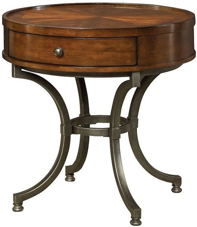 Hammary® Barrow Black and Brown Round End Table