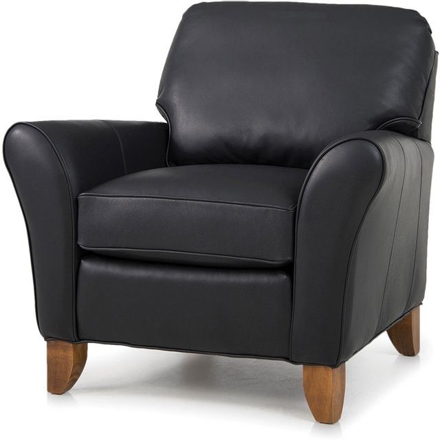 Smith Brothers 344 Collection Black Leather Stationary Chair 1