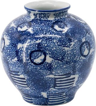 A & B Home Blue/White Vase