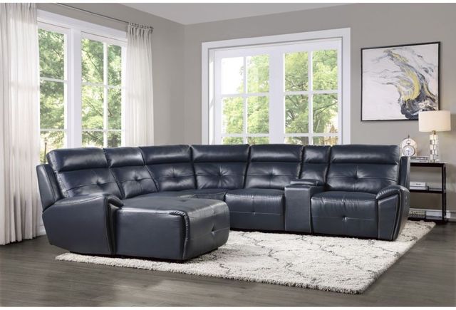 Homelegance® Avenue Navy 6-Piece Modular Reclining Sectional with Left ...