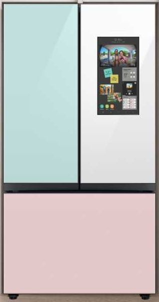 Samsung Bespoke 30 Cu. Ft. Panel Ready/Panel Ready/White Glass French Door Refrigerator 1