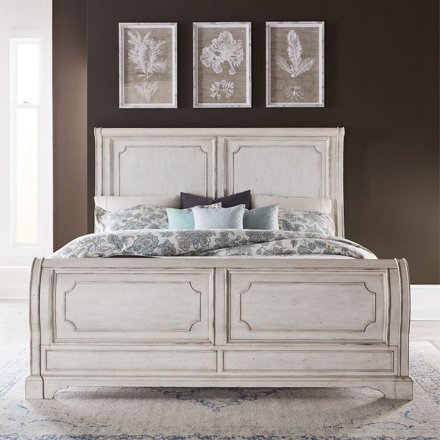 Liberty Abbey Road 4-Piece Churchill Brown/Porcelain White Queen Sleigh Bed Set 17