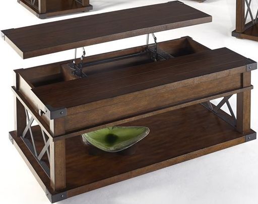 Progressive® Furniture Landmark Vintage Ash Castered Lift-Top Cocktail Table-0