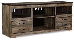 Signature Design by Ashley® Trinell Brown 63" Large TV Stand with Fireplace Option